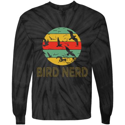 Retro Birding Bird Watching Nerd Funny Bird Watcher Tie-Dye Long Sleeve Shirt
