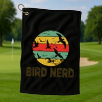 Retro Birding Bird Watching Nerd Funny Bird Watcher Golf Towel