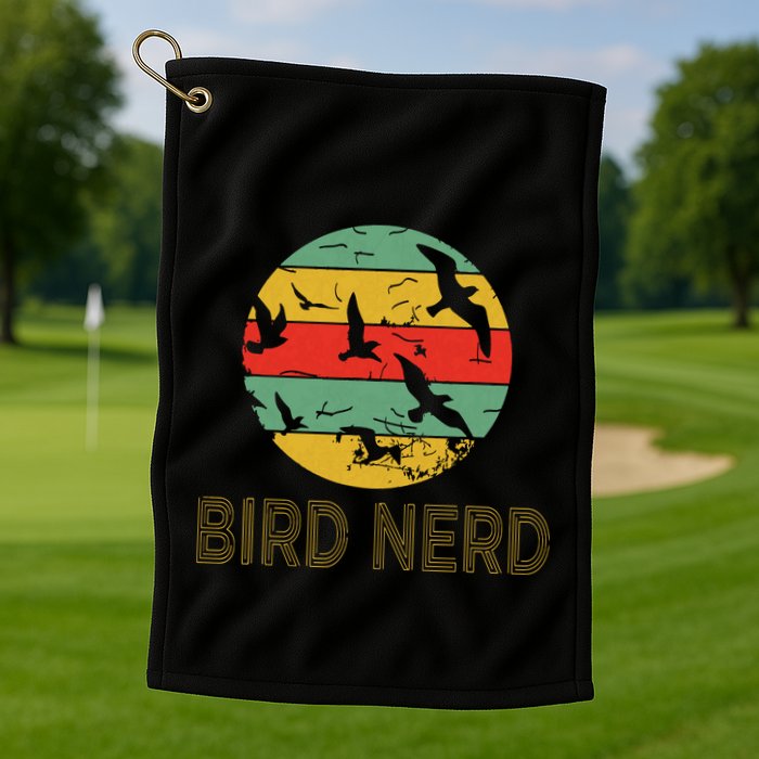 Retro Birding Bird Watching Nerd Funny Bird Watcher Golf Towel