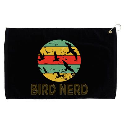 Retro Birding Bird Watching Nerd Funny Bird Watcher Grommeted Golf Towel