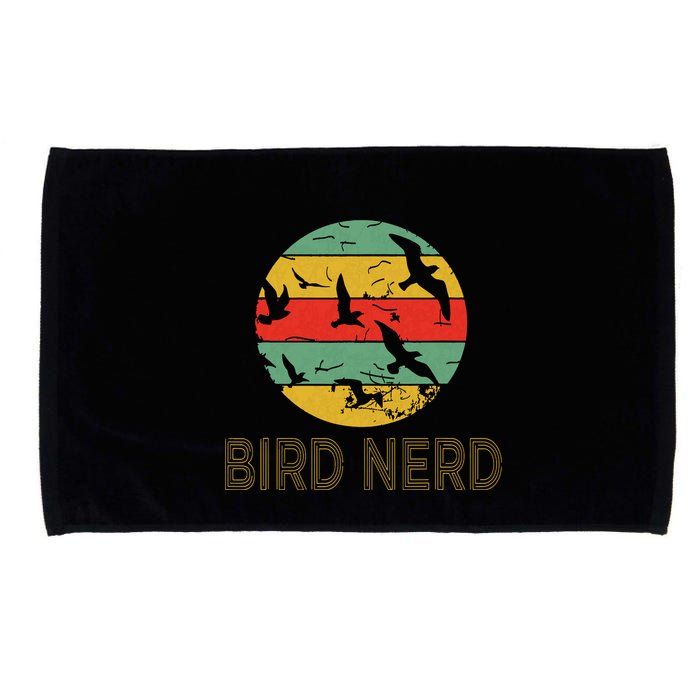 Retro Birding Bird Watching Nerd Funny Bird Watcher Microfiber Hand Towel