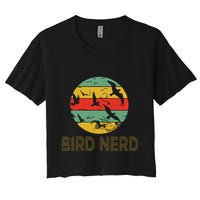 Retro Birding Bird Watching Nerd Funny Bird Watcher Crop Top