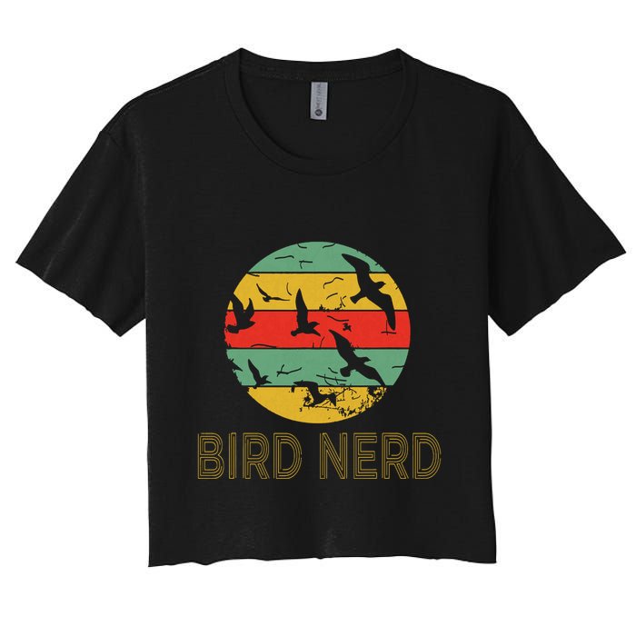 Retro Birding Bird Watching Nerd Funny Bird Watcher Crop Top