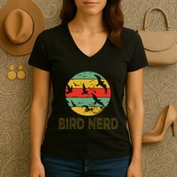 Retro Birding Bird Watching Nerd Funny Bird Watcher Women's V-Neck T-Shirt