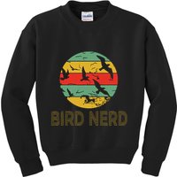 Retro Birding Bird Watching Nerd Funny Bird Watcher Kids Sweatshirt