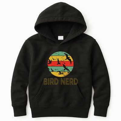 Retro Birding Bird Watching Nerd Funny Bird Watcher Kids Hoodie