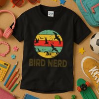 Retro Birding Bird Watching Nerd Funny Bird Watcher Kids T-Shirt