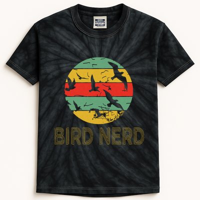 Retro Birding Bird Watching Nerd Funny Bird Watcher Kids Tie-Dye T-Shirt