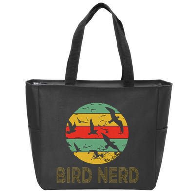 Retro Birding Bird Watching Nerd Funny Bird Watcher Zip Tote Bag