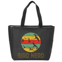 Retro Birding Bird Watching Nerd Funny Bird Watcher Zip Tote Bag
