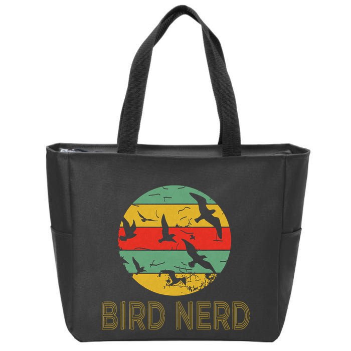 Retro Birding Bird Watching Nerd Funny Bird Watcher Zip Tote Bag
