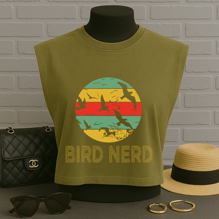 Retro Birding Bird Watching Nerd Funny Bird Watcher Garment-Dyed Women's Muscle Tee