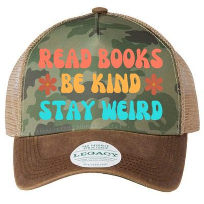 Read Books Be Kind Stay Weird Funny Book Lover Cool Gift Legacy Tie Dye Trucker Hat