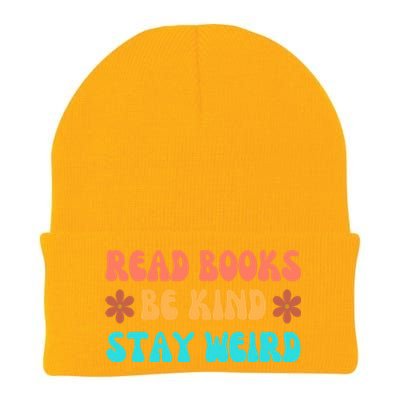 Read Books Be Kind Stay Weird Funny Book Lover Cool Gift Knit Cap Winter Beanie