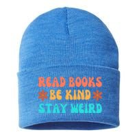 Read Books Be Kind Stay Weird Funny Book Lover Cool Gift Sustainable Knit Beanie