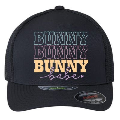 Retro Bunny Babe Easter Day Flexfit Unipanel Trucker Cap