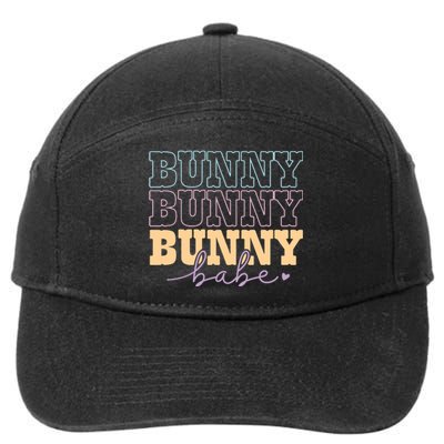 Retro Bunny Babe Easter Day 7-Panel Snapback Hat