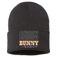 Retro Bunny Babe Easter Day Sustainable Knit Beanie