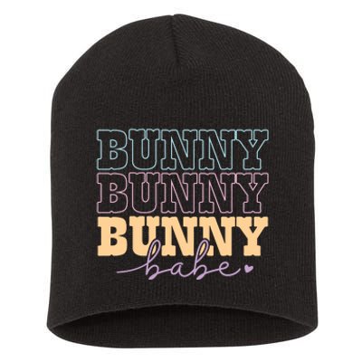 Retro Bunny Babe Easter Day Short Acrylic Beanie