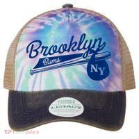Retro Brooklyn Bums New York Baseball Ebbets Field Legacy Tie Dye Trucker Hat