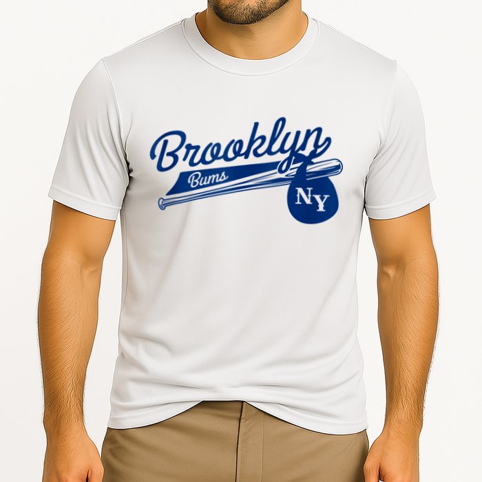 Retro Brooklyn Bums New York Baseball Ebbets Field Cooling Performance Crew T-Shirt