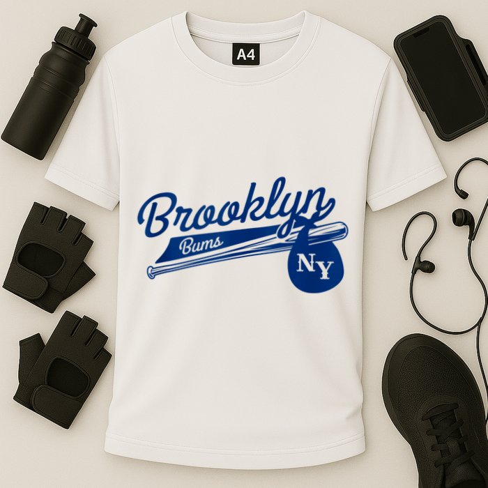 Retro Brooklyn Bums New York Baseball Ebbets Field Cooling Performance Crew T-Shirt