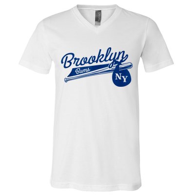 Retro Brooklyn Bums New York Baseball Ebbets Field V-Neck T-Shirt