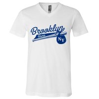 Retro Brooklyn Bums New York Baseball Ebbets Field V-Neck T-Shirt