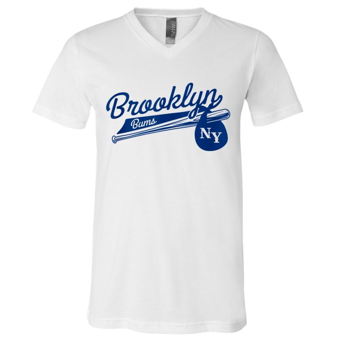 Retro Brooklyn Bums New York Baseball Ebbets Field V-Neck T-Shirt
