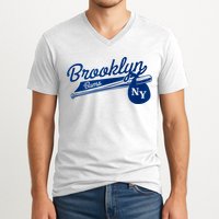 Retro Brooklyn Bums New York Baseball Ebbets Field V-Neck T-Shirt