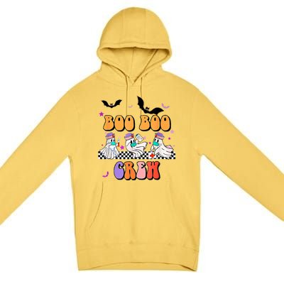 Retro Boo Boo Crew Ghost Hippie Halloween Trick Or Treat Pun Great Gift Premium Pullover Hoodie