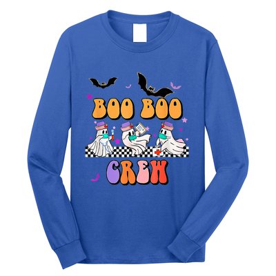 Retro Boo Boo Crew Ghost Hippie Halloween Trick Or Treat Pun Great Gift Long Sleeve Shirt