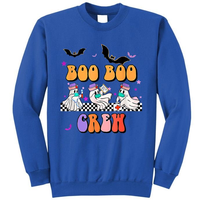 Retro Boo Boo Crew Ghost Hippie Halloween Trick Or Treat Pun Great Gift Tall Sweatshirt