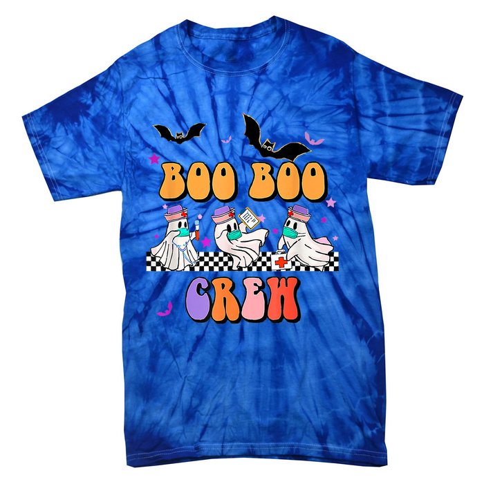 Retro Boo Boo Crew Ghost Hippie Halloween Trick Or Treat Pun Great Gift Tie-Dye T-Shirt