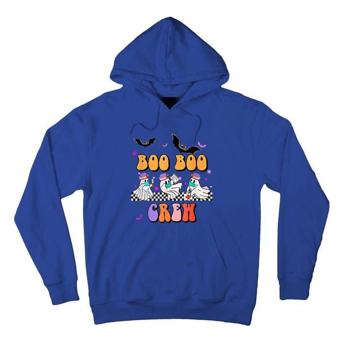 Retro Boo Boo Crew Ghost Hippie Halloween Trick Or Treat Pun Great Gift Tall Hoodie