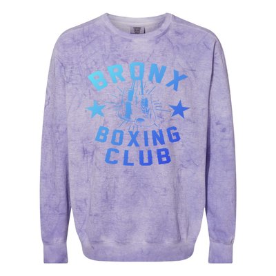 Retro Bronx Boxing Club Vintage Distressed Boxer Gift Colorblast Crewneck Sweatshirt