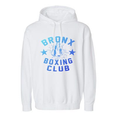 Retro Bronx Boxing Club Vintage Distressed Boxer Gift Garment-Dyed Fleece Hoodie