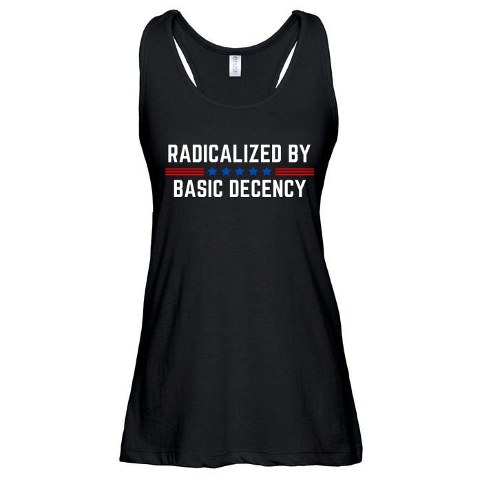 Radicalized By Basic Decency Funny Quote Ladies Essential Flowy Tank
