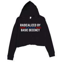 Radicalized By Basic Decency Funny Quote Crop Fleece Hoodie