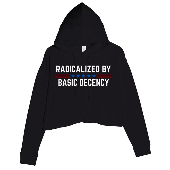 Radicalized By Basic Decency Funny Quote Crop Fleece Hoodie