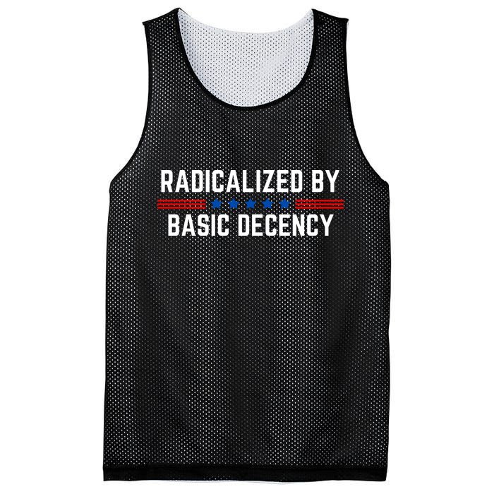 Radicalized By Basic Decency Funny Quote Mesh Reversible Basketball Jersey Tank