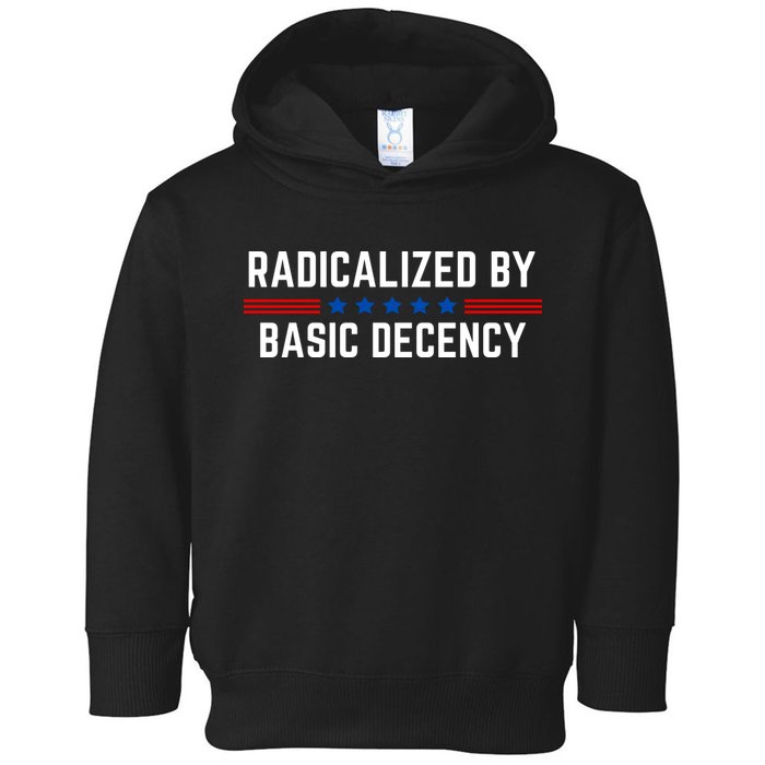 Radicalized By Basic Decency Funny Quote Toddler Hoodie