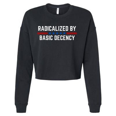 Radicalized By Basic Decency Funny Quote Cropped Pullover Crew