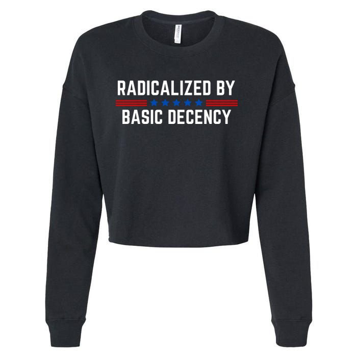 Radicalized By Basic Decency Funny Quote Cropped Pullover Crew