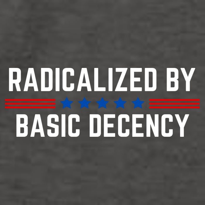 Radicalized By Basic Decency Funny Quote Vector Backpack