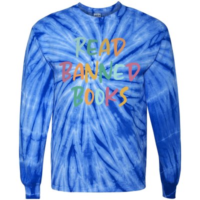 Read Banned Books Librarian Bibliophile Gift Tie-Dye Long Sleeve Shirt