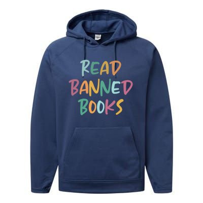 Read Banned Books Librarian Bibliophile Gift Performance Fleece Hoodie