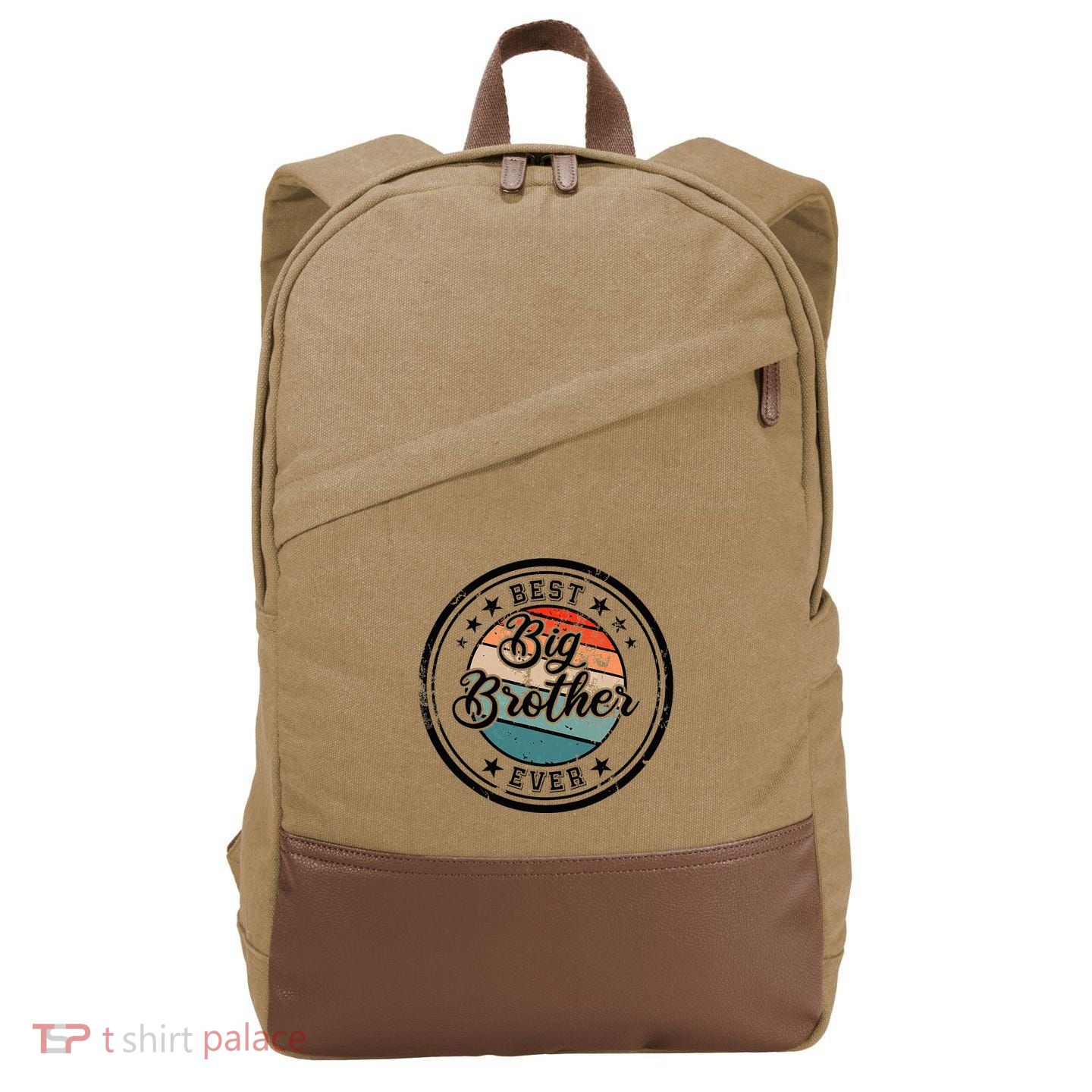 Retro Best Big Brother Ever Big Brother Cotton Canvas Backpack