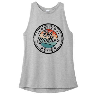 Retro Best Big Brother Ever Big Brother Ladies PosiCharge Tri-Blend Wicking Tank