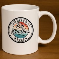 Retro Best Big Brother Ever Big Brother 11oz C Handle Ceramic Mug